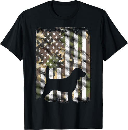 Camo Flag Beagle Vintage Animal Pet Hound Dog Patriotic Gift T-Shirt for Women Men