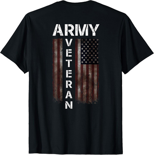 Cool American (USA) Flag  Proud Us Army Veteran Gift Idea T-Shirt
