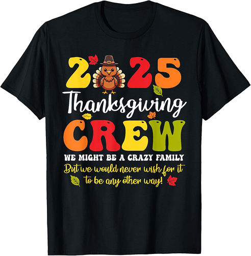 Family Thanksgiving 2025 Thanksgiving Crew Turkey Matching T-Shirt