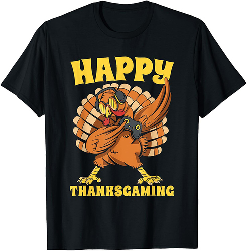 Funny Turkey Thanksgiving Gamer T-Shirt
