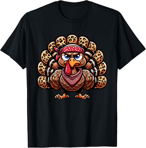 Leopard Turkey Day Autumn Fall Season 2025 Thanksgiving T-Shirt