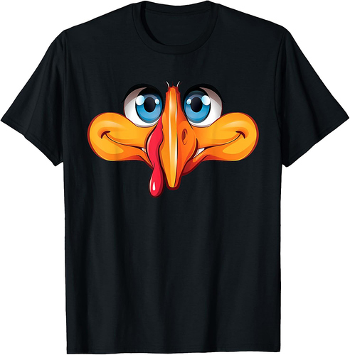 Turkey Face Funny Trot Turkey Thanksgiving Day T-Shirt