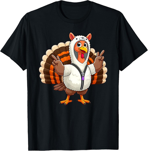 Turkey Costume Llama Funny Thanksgiving Turkey Women Men T-Shirt