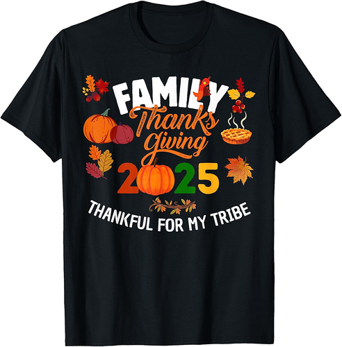 Family Matching Thanksgiving 2025 Thankful For My Tribe T-Shirt