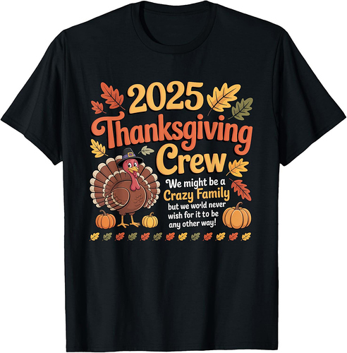 Family Thanksgiving 2025 Thanksgiving Crew Turkey Matching T-Shirt