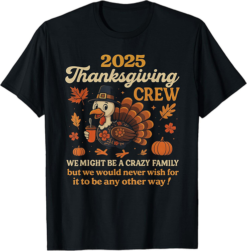 Family Thanksgiving 2025 Thanksgiving Crew Turkey Matching T-Shirt