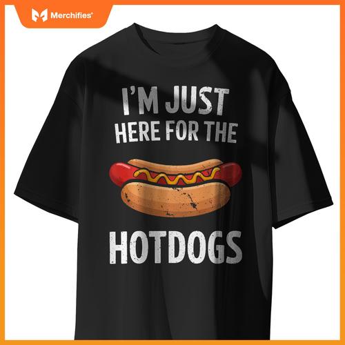 BBQ Grilling Here For The Hot Dogs Backyard BBQ Hotdog Party T-Shirt