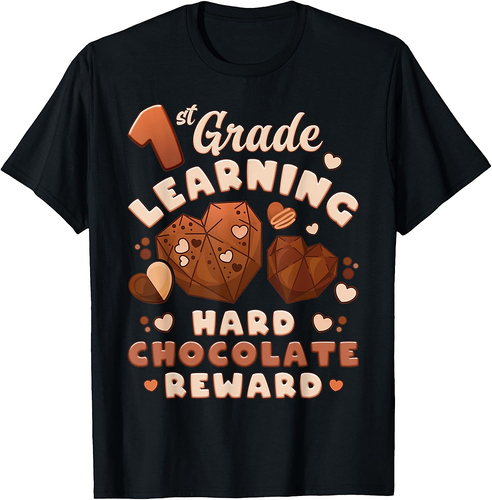 Back To School, Girl 1st Grade, choco candies, First Grade T-Shirt
