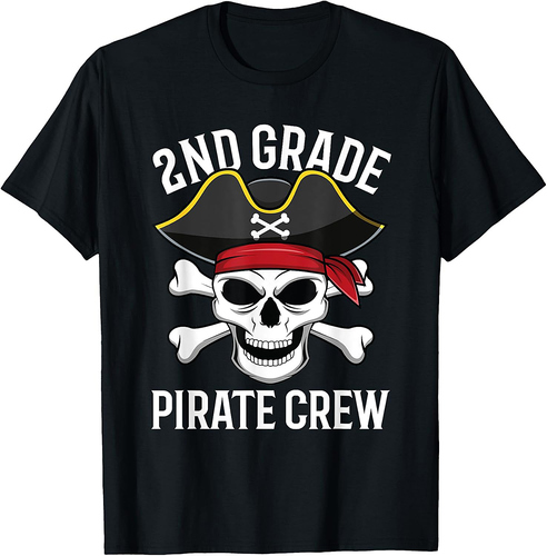 Back To School 2nd Grade Pirate Crew Student Teacher T-Shirt