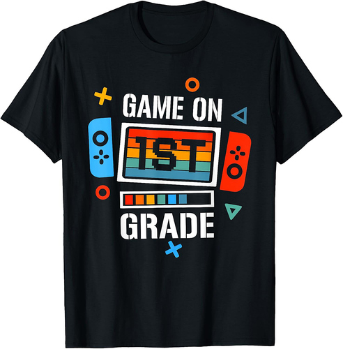 Back To School Game On 1st Grade Funny Gamer Kids Boys T-Shirt