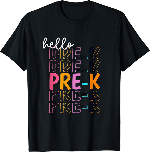 Back To School Hello PreK Women Student Boys Girls T-Shirt