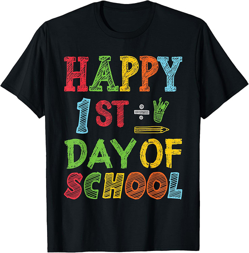 Back To School Teacher Student Happy First Day Of School T-Shirt