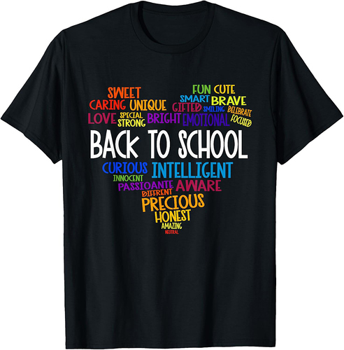 Back To School Word Cloud Cute Students Teachers T-Shirt