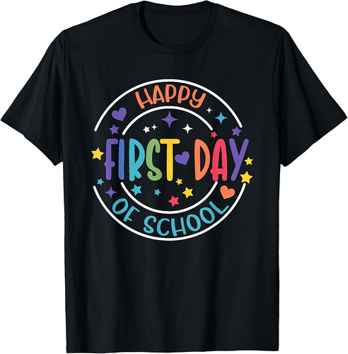Back to School Happy First Day of School Teacher Student Kid T-Shirt