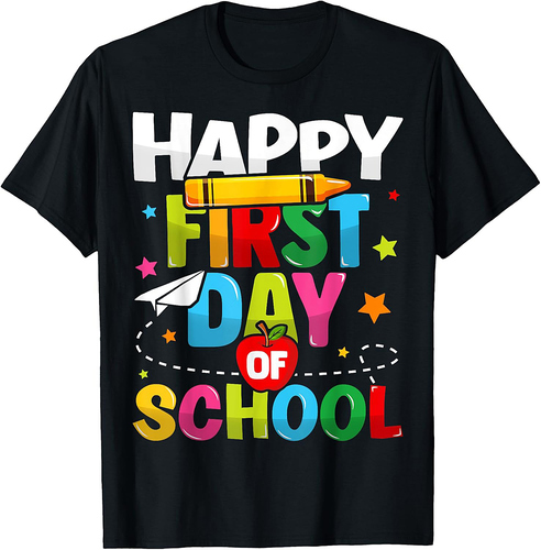 Back to School Teachers Kids Child Happy First Day of School T-Shirt