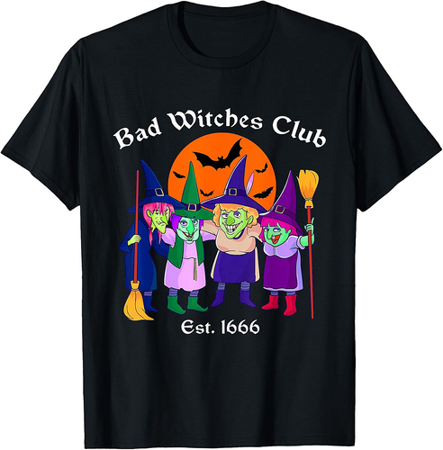 Bad Witches Club Halloween Witch Salem Matching Group Gift T-Shirt