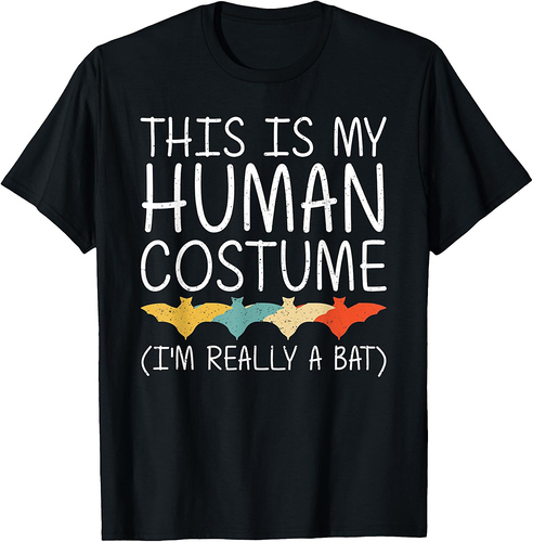 Bat Halloween Human Costume Flying animal Easy DIY Gift T-Shirt