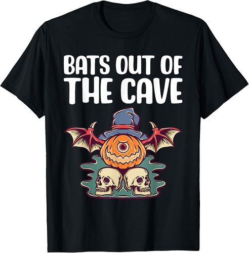 Bats Out of the Cave Halloween Design T-Shirt