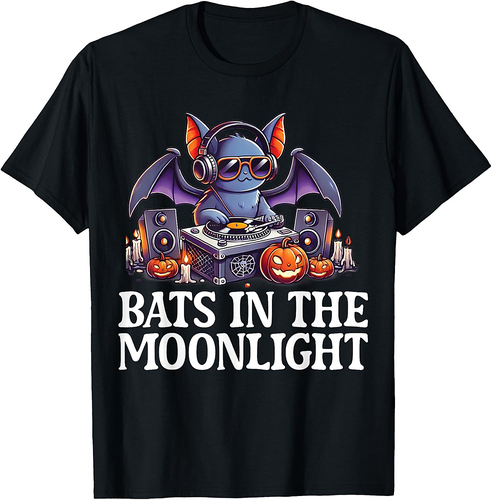 Bats in the Moonlight Halloween Design T-Shirt