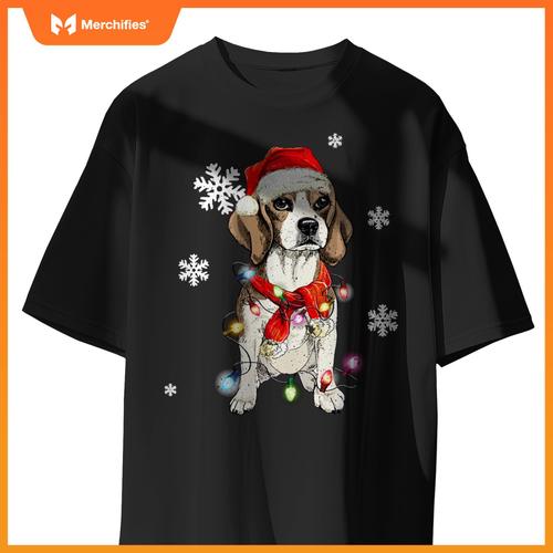 Beagle dog Christmas Light Pajama Dog Xmas T-Shirt