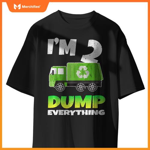Birthday Boy 2 Garbage Truck Themed 2nd Birthday 2 Years Old T-Shirt