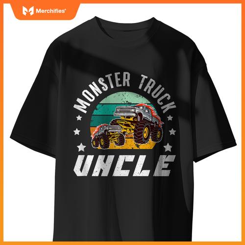 Mens Monster Truck Uncle Retro Monster Truck Uncle T-Shirt