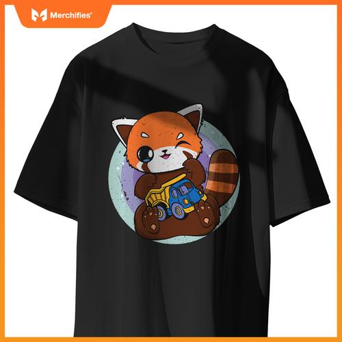 Kawaii Red Panda With Toy Car Truck Cute Chibi Anime Otaku T-Shirt
