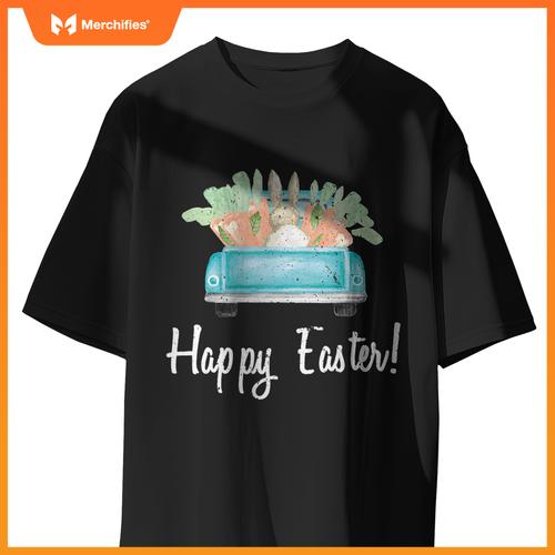 Happy Easter Watercolor Truck Party Teacher Cute T-Shirt