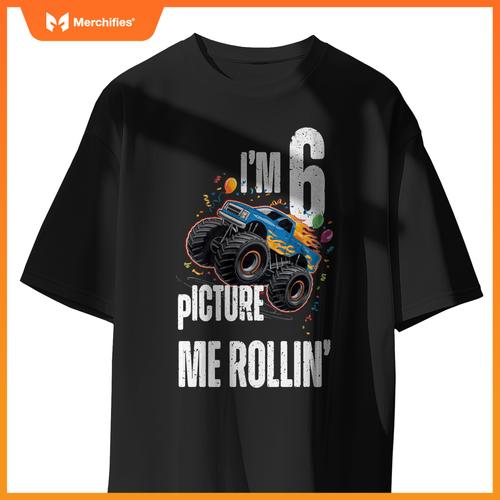 Monster Truck 6 Year Old Toddlers Boy 6th Birthday Party Car T-Shirt