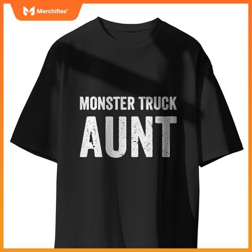 Monster Truck Aunt Retro Vintage Monster Truck Family T-Shirt