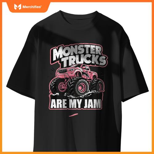 Monster Truck Are My Jam Pink Race Day Outfit For Car Lover T-Shirt