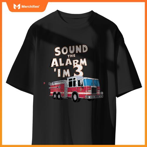 Kids Fire Truck 3 Year Old Firefighter 3rd Birthday Boy T-Shirt