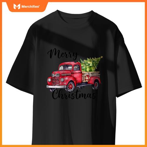 Merry Christmas Red Truck,  Holiday Truck With Tree T-Shirt