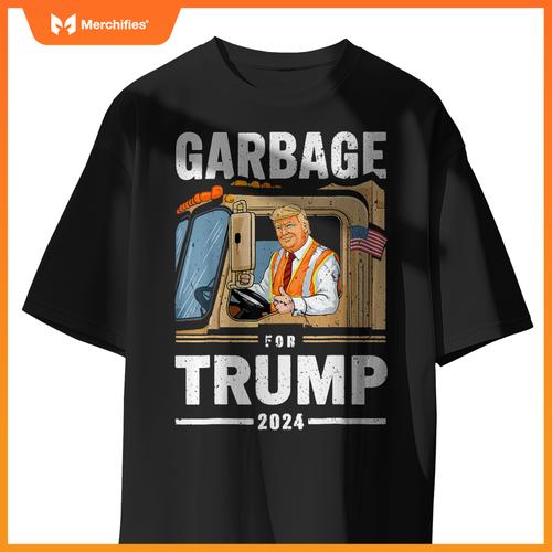 Garbage Trump 2024 Donald Trump Rides In Garbage Truck T-Shirt