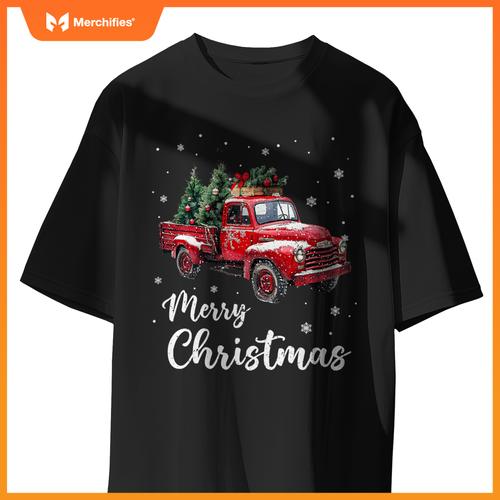 Merry Christmas Red Truck Family Matching Christmas Pajama T-Shirt