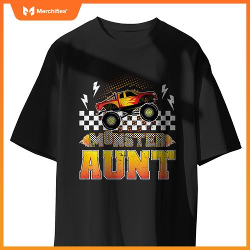 Monster Aunt Proud Monster Truck Aunt Monster Truck Auntie T-Shirt
