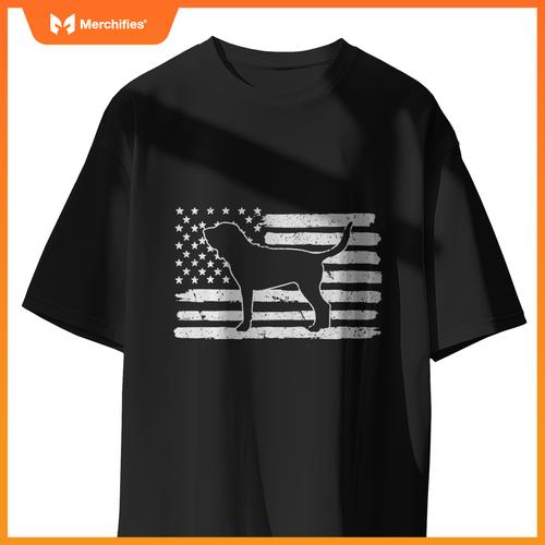Bloodhound Dog USA Flag 4th of July Patriotic T-Shirt