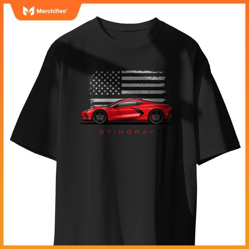 C8 Z06 ZR1 Vette StingRay American Flag Red C8R Sports car T-Shirt