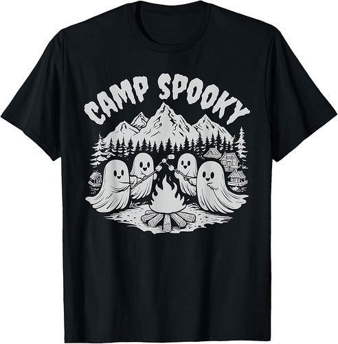 Camp Spooky Summerween Summer Halloween Cute Ghost T-Shirt