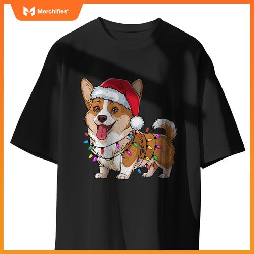 Cardigan Welsh Corgi Christmas Lights Xmas Dogs Gifts Women T-Shirt
