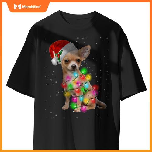 Chihuahua Dogs Tree Christmas Sweater Xmas Gifts Pet Dog T-Shirt