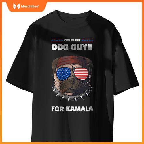 Childless Dog Guys For Kamala Harris 2024 Election T-Shirt