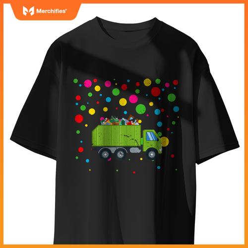Children Spotty In Need Kids Happy Spotted Garbage Truck T-Shirt