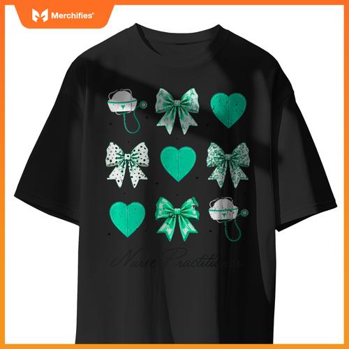 Christmas Nurse Nursing Xmas Holiday Coquette Bow Nurses T-Shirt