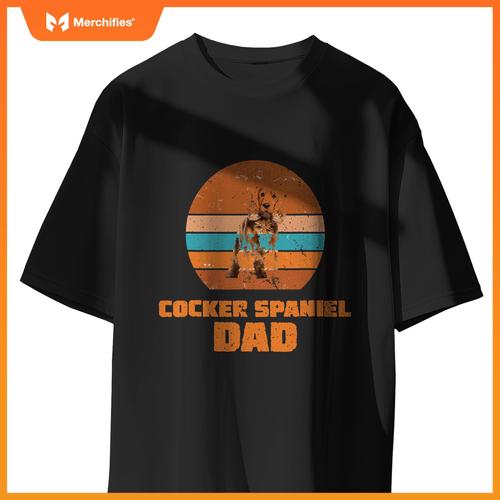 Cocker Spaniel Dad Vintage Dog Dogs Paw Paws Dog Owner T-Shirt