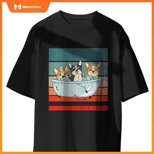 Corgis Bathtub Bubble Bath Duck Cute Dogs Happy Dog T-Shirt