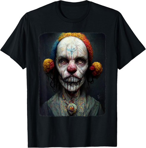 Creepy Clown Shirt Evil Scary Clown Insane Horror Halloween T-Shirt