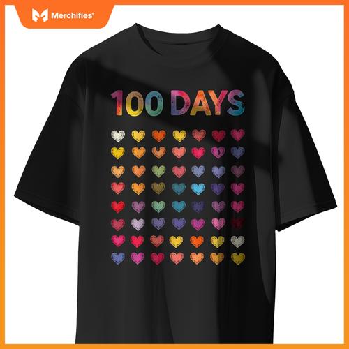Cute 100 Days of school 100 Hearts 100th Day Kids Teacher
