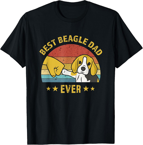 Cute Best Beagle Dad Ever Vintage Puppy Lover Retro T-Shirt