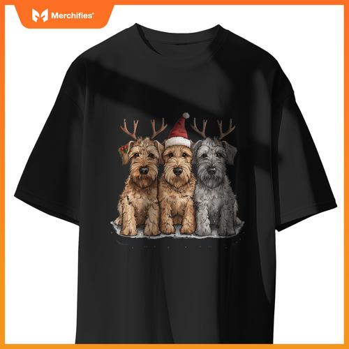 Cute Christmas Welsh Wire Fox Terrier Dogs Santa Hat Puppy T-Shirt